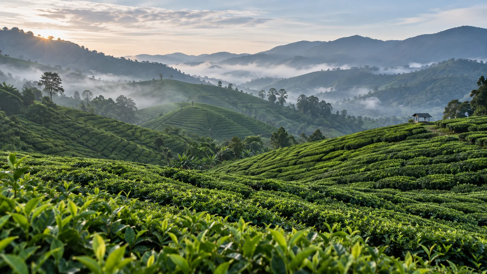 Tea plantations across the Cameron Highlands in Malaysia